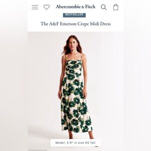Abercrombie - The A&F Emerson Crepe Midi Dress NWT
